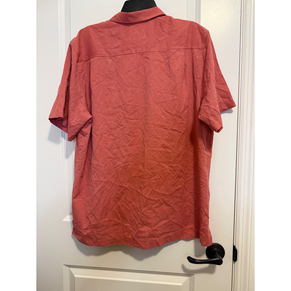 Tommy Bahama IslandZone Shirt Mens L Pink Excellent Silk‎ Blend Coolmax Camp L/G